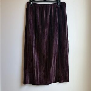 Anthropologie Pleated Midi Skirt in Jeweled Plum